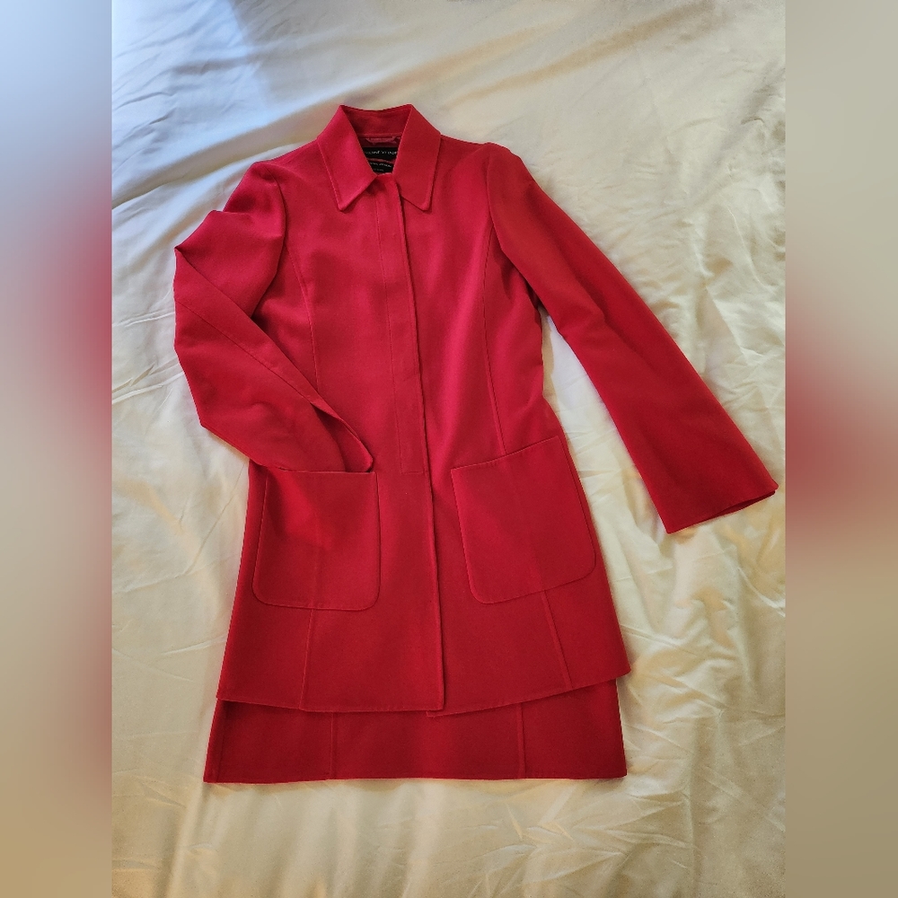 Adrienne Vittadini Matching Red Jacket and Dress Coord Set